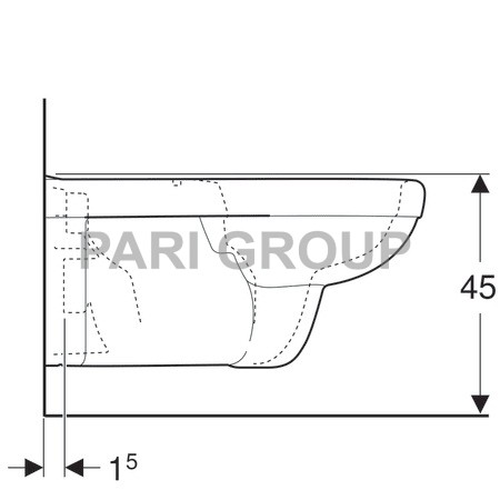   Geberit Renova Comfort Square,  ,  , Rimfree:  70, 
