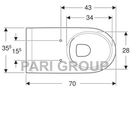   Geberit Renova Comfort,  ,  ,  , Rimfree :  70, 
