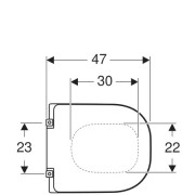 Сиденье унитаза Geberit Renova Comfort, безбарьерное, прямоугольное исполнение, крепление снизу: Без функции плавного опускания, Крепление Снизу, Белый