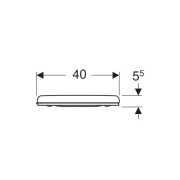 Сиденье унитаза Geberit Renova Comfort, безбарьерное, прямоугольное исполнение, крепление снизу: Без функции плавного опускания, Крепление Снизу, Белый
