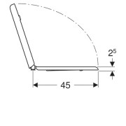 Сиденье унитаза Geberit Renova Comfort, безбарьерное, прямоугольное исполнение, крепление снизу: Без функции плавного опускания, Крепление Снизу, Белый