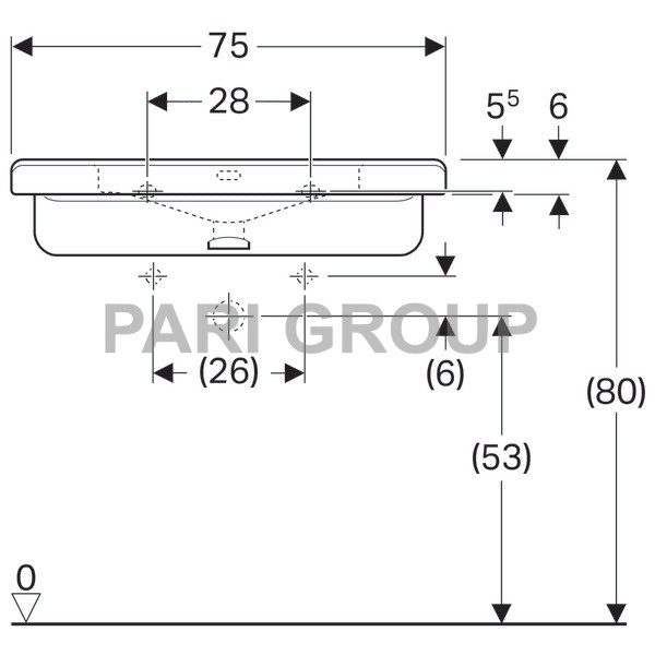  GeberitRenovaComfortSquare, :  75,  55,      ,   , 