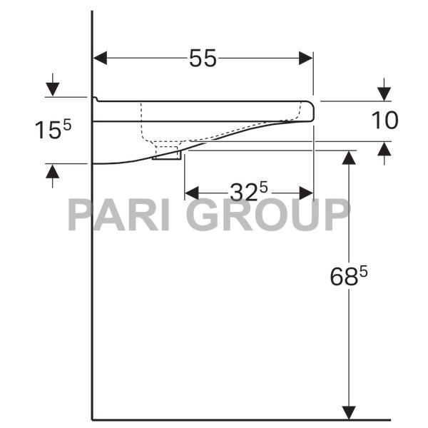  GeberitRenovaComfortSquare, :  75,  55,      ,   , 