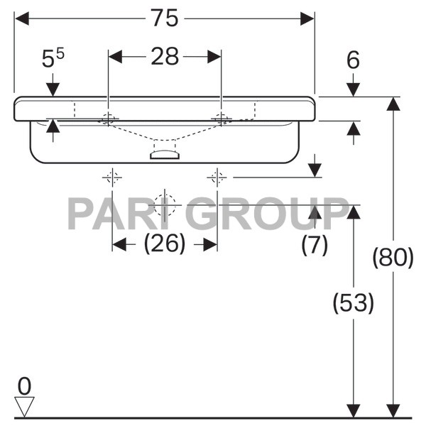  GeberitRenovaComfortSquare, :  75,  55,    ,  , 