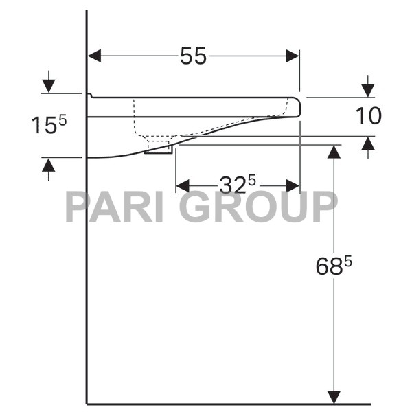  GeberitRenovaComfortSquare, :  65,  55,      ,   , 