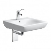 Раковина Geberit Renova Comfort, безбарьерная: ширина 55см, глубина 55см, отверстие под смеситель расположено по центру, перелив на виду, белый