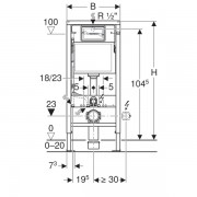 Инсталляция Geberit Duofix для подвесного унитаза, 112 см, со смывным бачком скрытого монтажа диаметр-elta 12 см, смывная клавиша диаметр-elta51