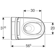 Унитаз-биде Geberit AquaClean Sela, подвесной, безободковый, технология омывания WhirlSpray, пульт дистанционного управления, настраиваемая подсветка, дамский душ, 56,5х37,5х33 см, вставка - глянцевый хром, белый