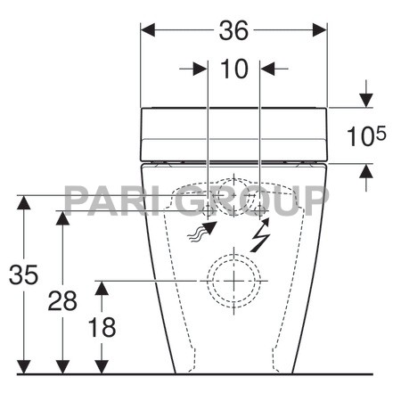 ������-���� Geberit AquaClean Tuma Comfort ���������, ������������, ����� �������������� ����������, ���������� �������� WhirlSpray, ������� ���, ���, �������� ������� �������, ������� �������� �������, Soft Close, 52,3�36�50,5 ��, ����� �������, �����