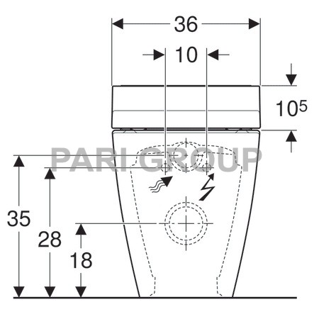 ������-���� Geberit AquaClean Tuma Classic, ���������, ������-������� � �������� SoftClose, ���������� �������� WhirlSpray, ���������� ������� ��, 523�360�505 �� ���������� �����