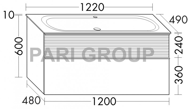  Burgbad Fiumo    1 ,   ,   , 1224961, : Eiche Dekor, Graphit Softmatt