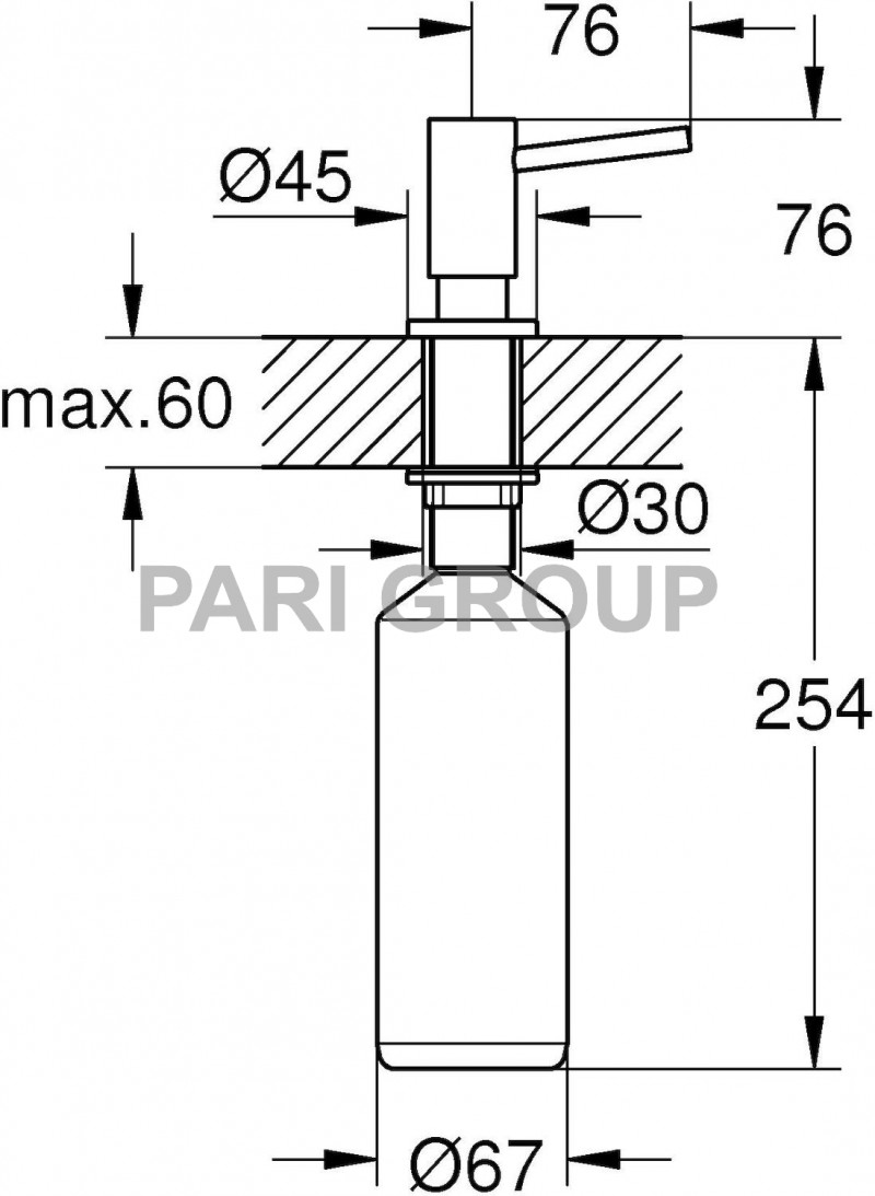    GROHE Cosmopolitan   ,  500 ,  76 ,  76 , d=45 , 