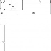 Держатель для полотенец EMCO FLOW настенный, однорожковый, неповоротный, 320 мм, держатель 53х22 мм, хром