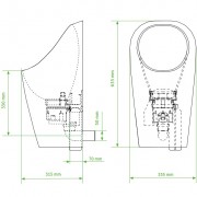 Писсуар безводный керамический CeramicС2-CS, цвет белый, сифон MB-ActiveTrap-CS Art.Nr. 52411