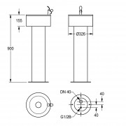 Напольный отдельностоящий питьевой фонтан FRANKE Anima ANMX302 с нажимным краном, нержавеющая сталь