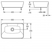 Раковина FRANKE Quadrotop ANMT4001 без отверстия под смеситель, без перелива, минеральное литье, белый