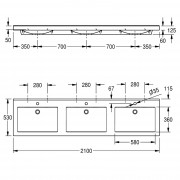 Тройная раковина FRANKE Quadro ANMW431 с отверстиями под смесители, минеральное литье, белый