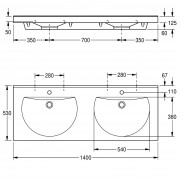 Двойная раковина FRANKE Ronda ANMW221 с отверстиями под смесители, минеральное литье, белый