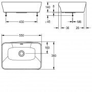 Раковина FRANKE Quadrotop ANMT4002 без отверстия под смеситель, минеральное литье, белый