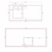 Столешница VICOSTONE Amadeus, полированная, кант прямой: 20х1259х599мм с заглубленными стенками для мойки; кант скошенный: 20х2525х1099 мм с выпелом под варочную панель, кварцевый агломерат BQ8887