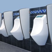 Писсуар безводный Urimat Ecoplus из поликарбоната с окном для рекламы, цвет белый, сифон MB-ActiveTr