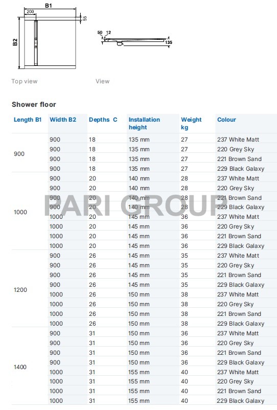 ������� ������ DUSCHOLUX FJORD, 900�900 ��, ������.������ 135��, ������������ ����������� �����, ������� ������ ��� �����, ������� ��������, �����, ���������� �����